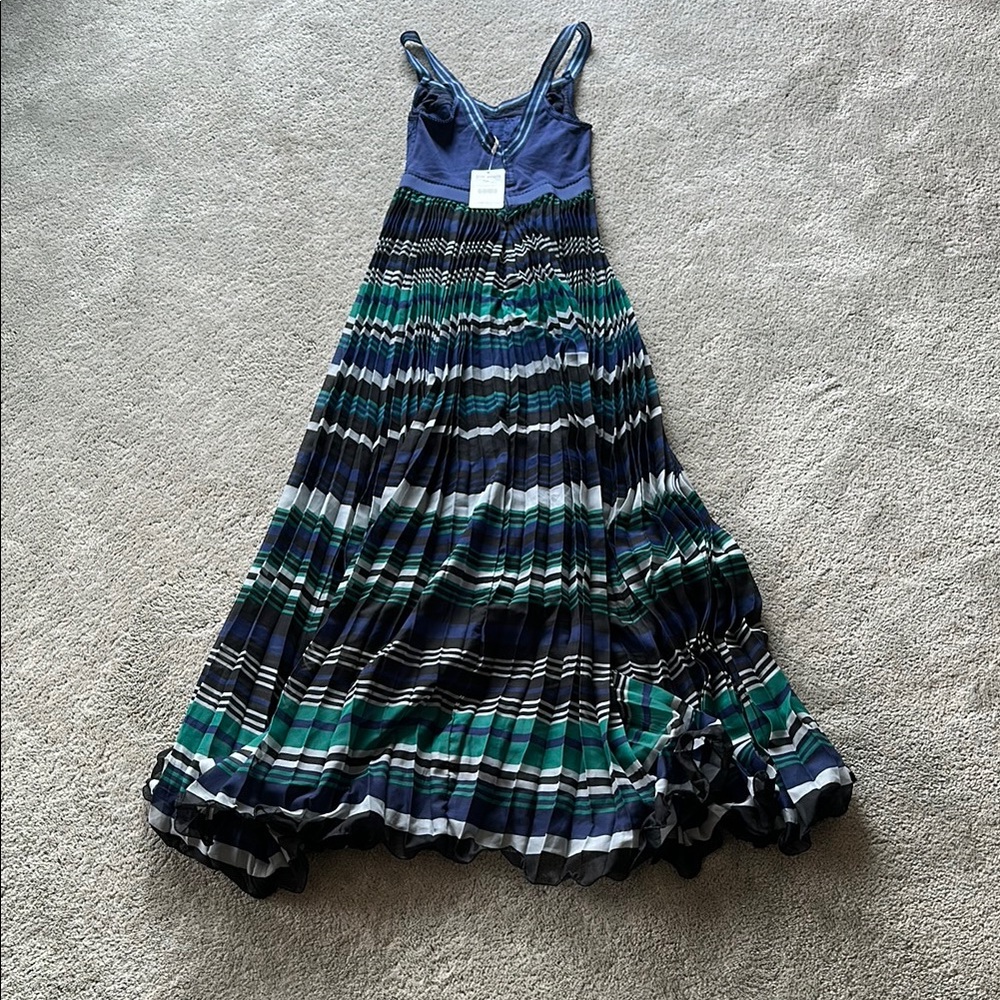 Free People Striped Blue and Green Dress